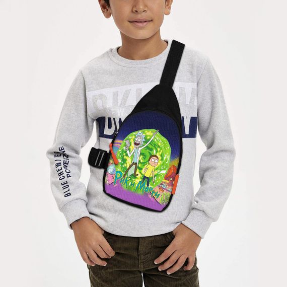 Сумка через плече дитяча Рік і Морті 29х17 см сумка слінг для хлопчика (02156)