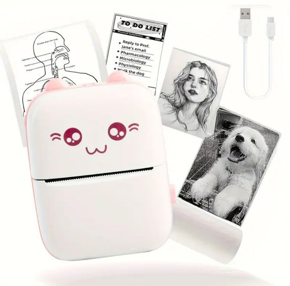 Портативний мінітермопринтер Bluetooth для етикеток і нотаток, безчорнильний кишеньковий принтер Рожевий | Зображення 7