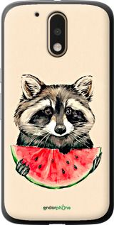 Чохол на Motorola MOTO G4 Єнотик з кавуном "4605t-511-2448"