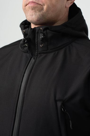 Військова куртка на флісі Soft Shell Military Black | Зображення 6