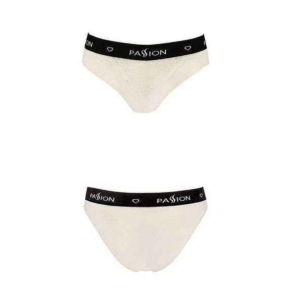 Трусики з широкою гумкою і мереживом Passion PS001 PANTIES ecru, size XL | Зображення 3