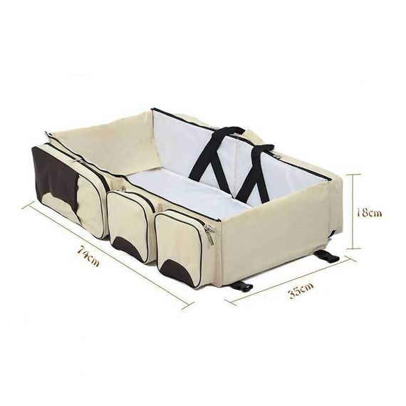 Багатофункціональна складана сумка – ліжко для перенесення дитини Ganen baby bed and bag Бежева | Зображення 2