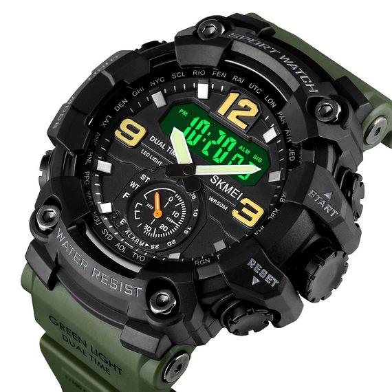 Чоловічий годинник Skmei 1637AG Army Green | Зображення 1