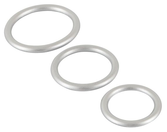 Набір ерекційних кілець - Metallic Silicone Cock Ring Set | Зображення 4