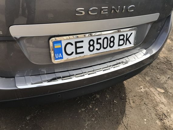 Накладка на задний бампер Carmos (Grand, нерж.) для Renault Scenic/Grand 2009-2016 гг | Зображення 2