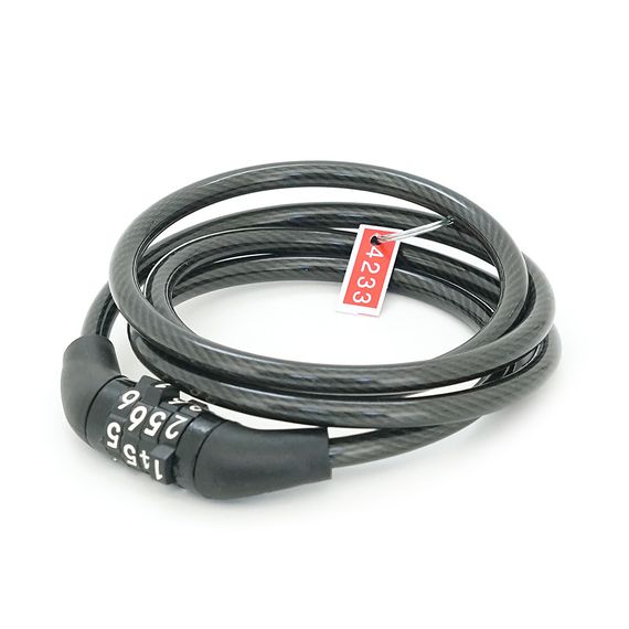 Замок велосипедный тросовый кодовый Dead Fly Lock 532, довж. 6x1000мм, Black