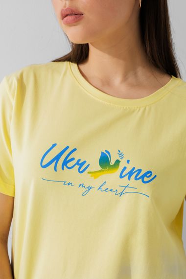 Футболка жіноча патріотична On me 2310 L Жовтий (2000990413857) | Зображення 2