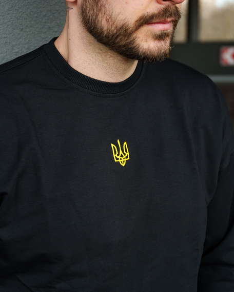 Світшот Тризуб двунитка черн S XL | Зображення 3