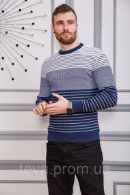 Светр чоловічий колір синьо-білий розмір L FA_001982