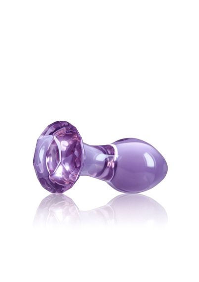 Анальна скляна пробка NS Novelties Crystal, фіолетова Sex Aura