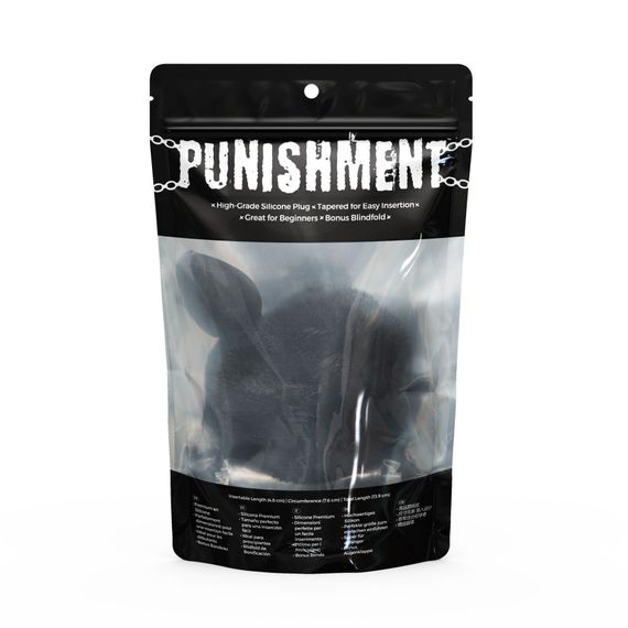 Анальная пробка с хвостом Punishment - Bunny Tail Silicone Anal Plug - Black | Зображення 4