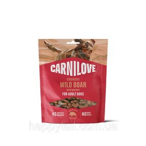 Лакомство для собак Carnilove Crunchy Snack Wild Boar с диким кабаном и шиповником — хрустящие снеки 200 г