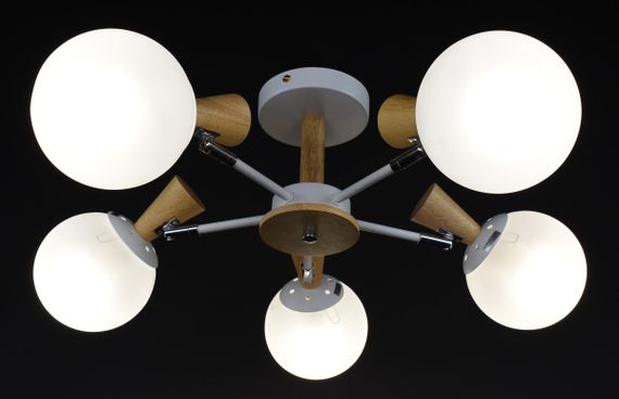 Люстра стельова на 5 лампочок 27293 Білий 28х53х53 см. | Зображення 1