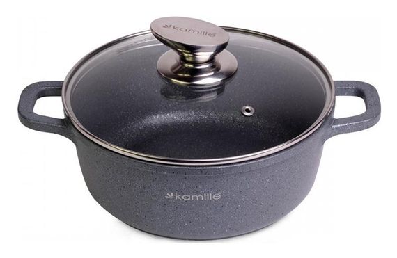 Каструля Kamille Landes Grey 2.3л з литими алюмінієвими ручками