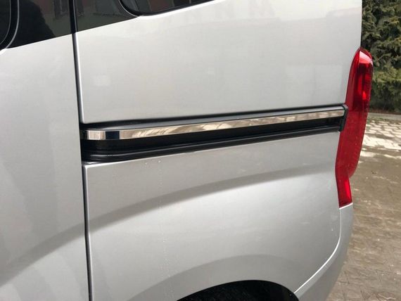 Молдинг під двері зрушення (2 шт, нерж.) OmsaLine - Італійська нержавійка для Peugeot Bipper 2008↗ рр. | Зображення 4