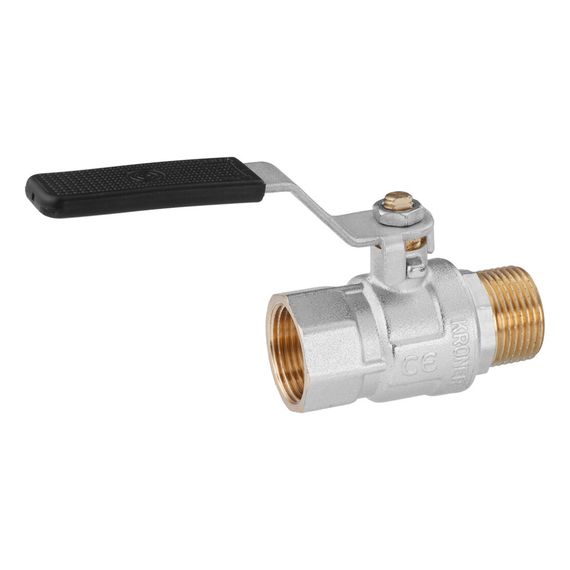 Кран кульовий Kroner 3/4" ВЗ PN40 ручка, нікельований (CV033217) | Зображення 2