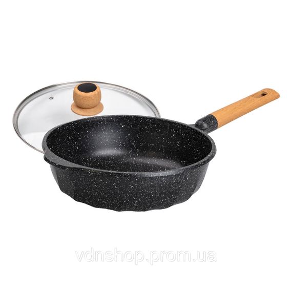 Алюмінієвий сотейник 4,3 л мармуровий з антипригарним покриттям Ø 28 см чорний MGC | Зображення 3