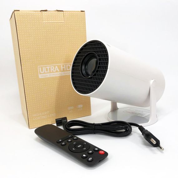 LED Проектор для дому портативний Смарт з WiFi, Bluetooth, Android 11, білий, 1280х720р | Зображення 2