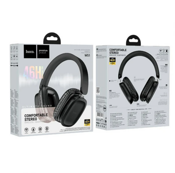 Беспроводные блютус наушники с микрофоном HOCO W51 черный | Зображення 2