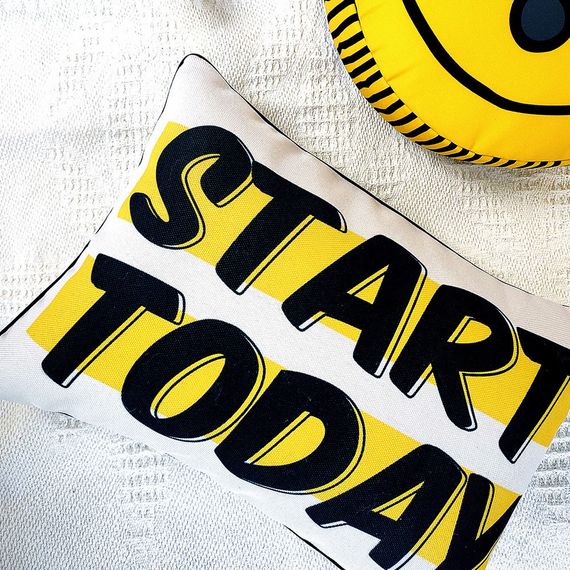 Подушка интерьерная из мешковины Start today 45x32 см