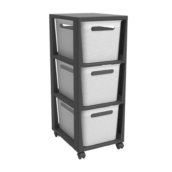 Комод пластиковий на 3 ящики Rotho (Рото) Brisen (10497) Біло-сірий