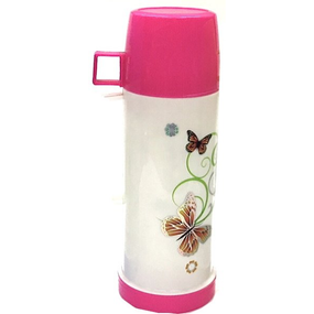 Термос вакуумний пластик та скло BN-058 680 мл Рожевий