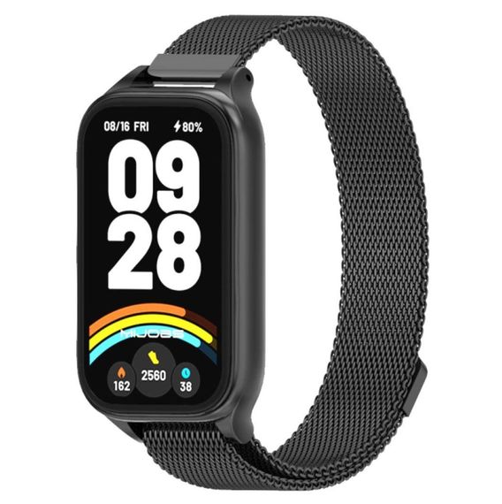 Ремінець металевий Mijobs Magnet для Xiaomi Smart Band 9 Active з магнітною застібкою - Black | Зображення 1