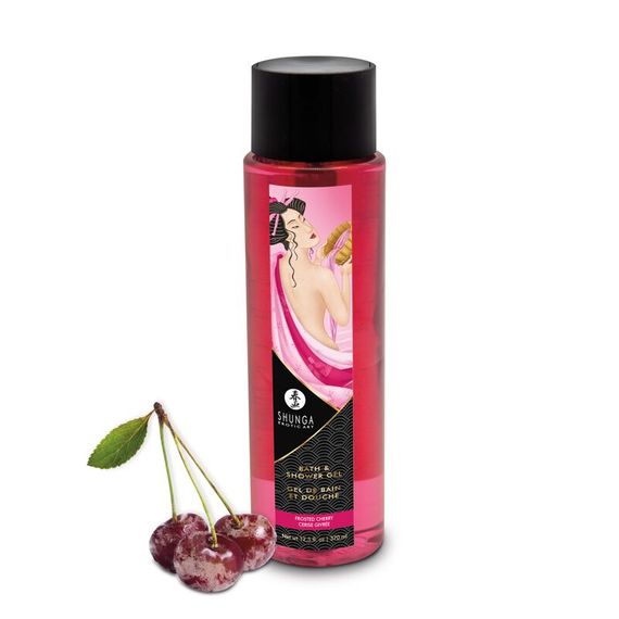 Гель для ванни та душу Shunga Frosted Cherry, 370 мл, з рослинними оліями та вітаміном Е
