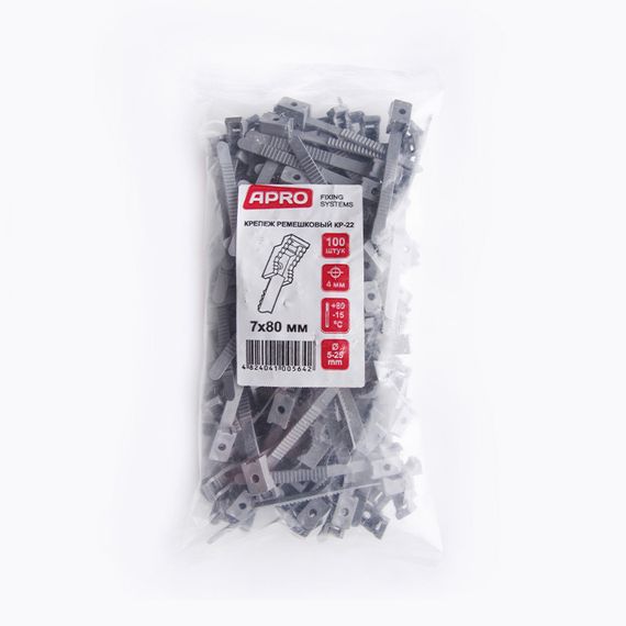 Крепеж ремешковый серый 7х80мм (пач 100шт) APRO | Зображення 4