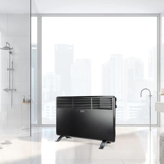 Конвекторний обігрівач BLACK+DECKER 1200 Вт, площа обігріву 12 кв.м., підлговий//настінний, чорний (BXCSH1200E) | Зображення 2