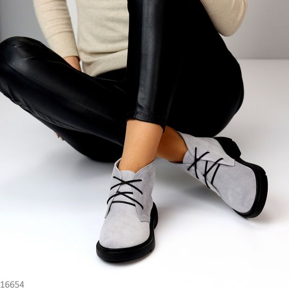 Іміджеві сірі черевики дезерти натуральна замша | Зображення 1