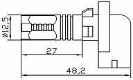 Світлодіодна автолампа H27/2 12W (450Lm) WARM 3000K Samsung LED SMD2323 (Current Regulator IC) | Зображення 2