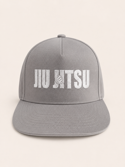 Сіра бейсболка TM KINTAYO з вишивкою JIU JITSU/ДЖИУ ДЖИТСУ, з прямим козирком