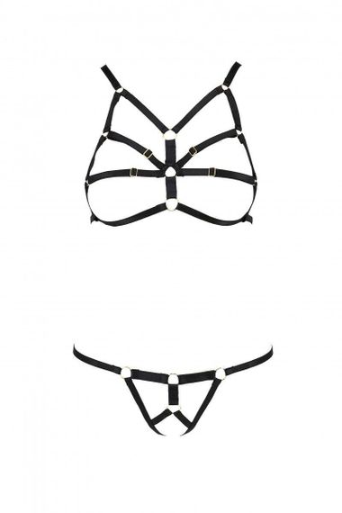 Комплект білизни зі стреп Passion Exclusive ARMANDA SET XXL/XXXL, black sexstyle