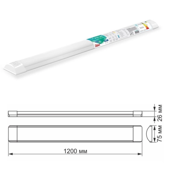 LED Світильник лінійний 36W 1,2м 6500К 220V TL-BN-36126 Titanum | Зображення 1