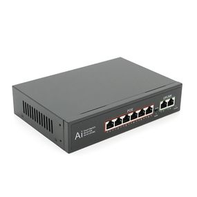 POE комутатор гігабітний Merlion 6 POE 10/100/1000 + 2 RJ45 10/100/1000 вбудований блок живлення 52V 2.3A