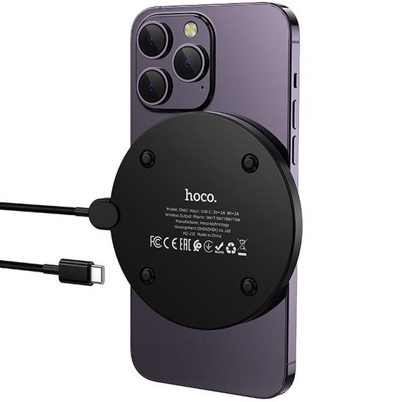БЗП Hoco CW62 Peak with digital display and cable 15W Black | Зображення 4