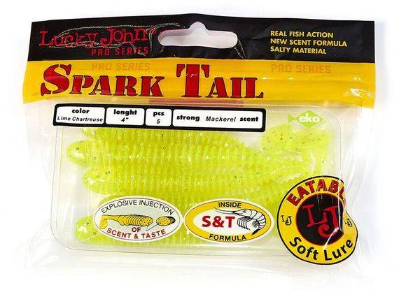 Виброхвосты съедоб. искусст. LJ Лаки Джон Pro Series Spark Tail 4,0in (10,10)/071 5шт. | Зображення 1