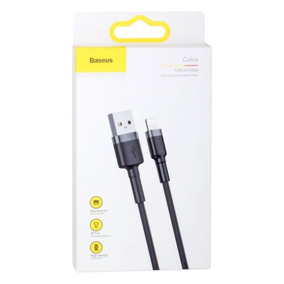Кабель USB Baseus USB to Lightning 2A 3m CALKLF-R Колір Сiро-Чорний, G1 | Зображення 1