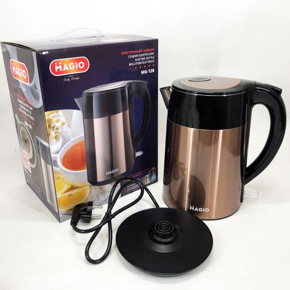 Потужний побутовий електрочайник, Якісний домашній чайник, Електрочайник нержавіюча сталь FJ-42 | Зображення 6