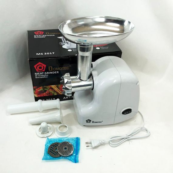 Мясорубка професиональна Domotec MS-2017 | Мясорубка для томатов | Электрическая мясорубка HX-183 с насадками | Зображення 8