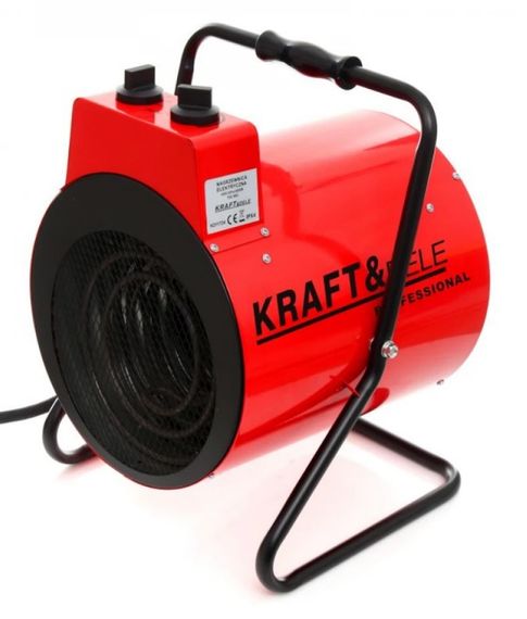 Теплова електрична гармата Kraft Dele 10 кВт, площа обігріву 100 кв.м., червоний, підлоговий (KD11724)