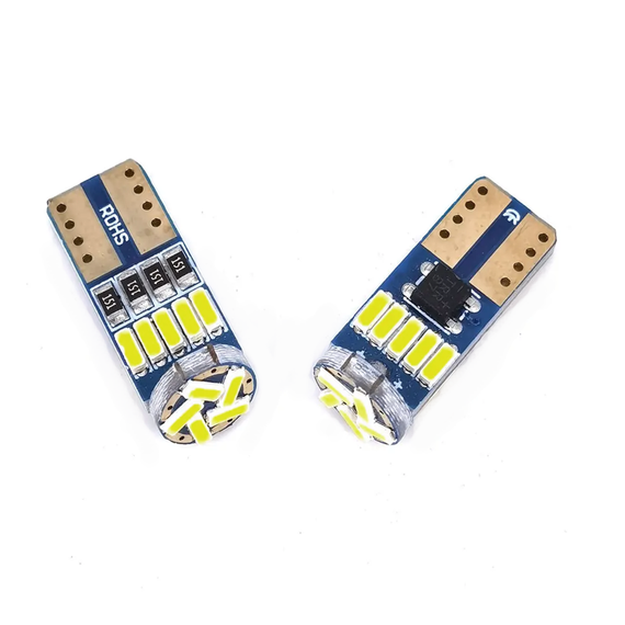 Автолампа світлодіодна T10/W5W, цоколь W2.1x9.5d, 4014 х 15 smd, білий, 12 В, обманка, біполярна | Зображення 2