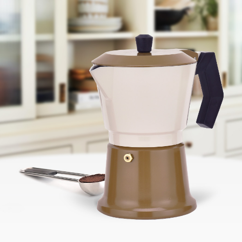 Кавоварка гейзерна 450мл алюмінієва бежевий MR-1657-9-BEIGE Espresso Moka Maestro | Зображення 3