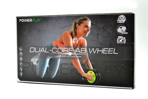 Колесо для преса подвійне PowerPlay 4327 Dual-Core Ab Wheel  Чорно-зелене | Зображення 9