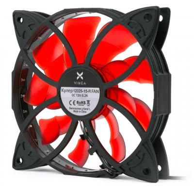 Кулер до корпусу Vinga 12025-15-R (12025-15-R) | Зображення 2