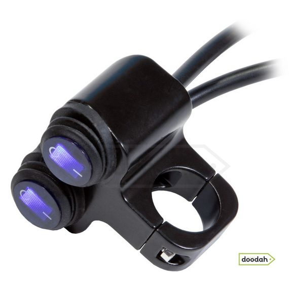 Мото кнопка на руль з підсвічуванням - VGEBY Dual Black IP55, 12В, 16А (підсвічування Blue). Гарантия 6 мес. | Зображення 4