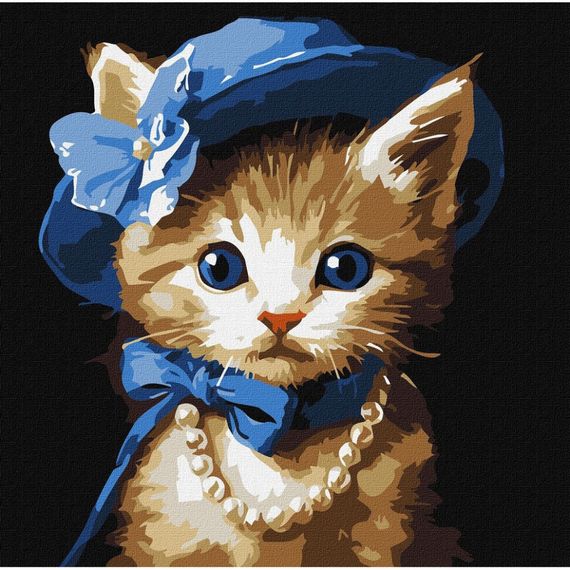 Картина по номерам "Котик в шляпе" ©art_selena_ua KHO6739, 30х30 см