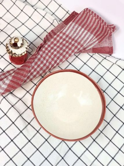 Тарілка супова Декор Кераміка Cappuccino Red КР-700 17,5 см 700 мл