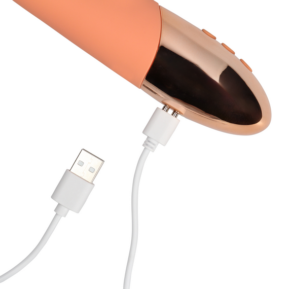 Вібратор-кролик Loveline персиковий – 2 мотори, водонепроникний, з різними режимами | Зображення 7